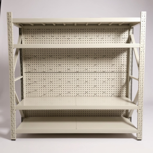 ПРОМО Перфориран стелаж за гараж Super Strong бял + 100 бр куки