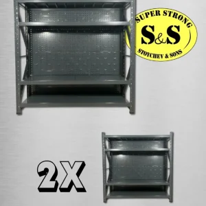 Pachet de 2 bucăți pentru raft de magazin gri Super Strong