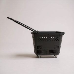 Super Strong 58/34/38cm 35L coș de cumpărături din plastic cu roți