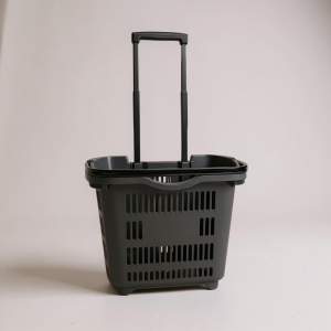 Super Strong 46/34/43cm 40L coș de cumpărături din plastic cu roți