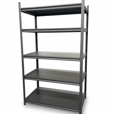 Метален стелаж Super Strong 160/100/30см, 5 нива по 150кг на рафт, черен